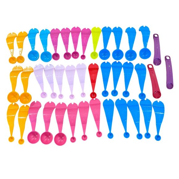 Tupperware Other - Tupperware Measuring Spoon Lot 41 Various Colors Curved Raindrop 6142 6144 6145